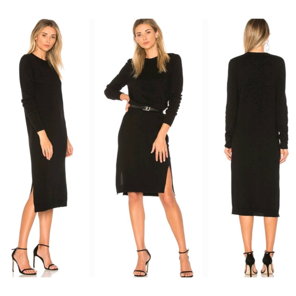 EQUIPMENT 100% cashmere snyder goop little black lbd knit sweater dress $390 s - Picture 8 of 12
